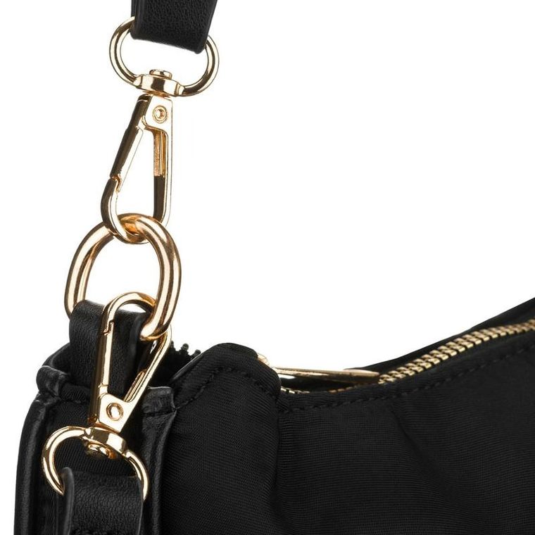 Torebka listonoszka, czarna, skóra ekologiczna, Peterson