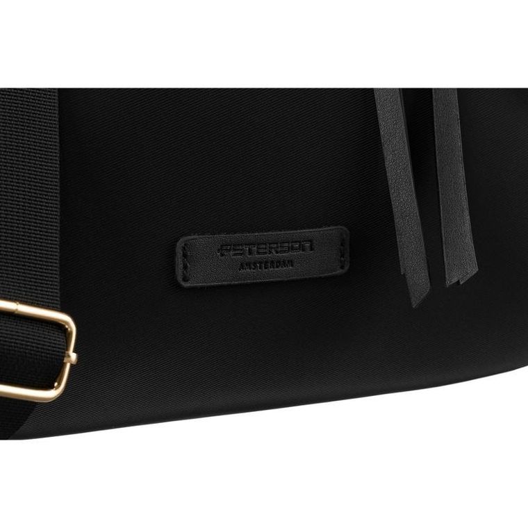 Torebka listonoszka, czarna, skóra ekologiczna, Petreson