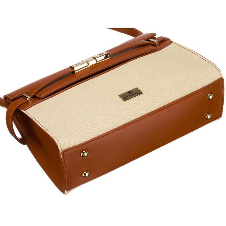 Torebka listonoszka, ecru, skóra ekologiczna, Peterson