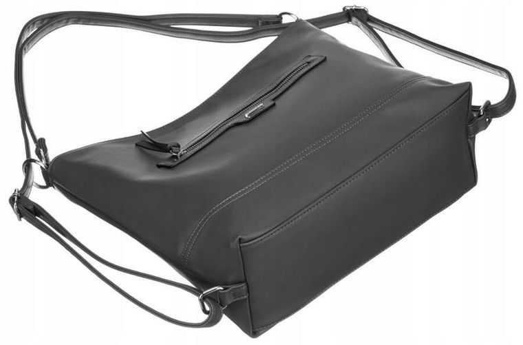 Torebka listonoszka, grafitowa, skóra ekologiczna, Rovicky