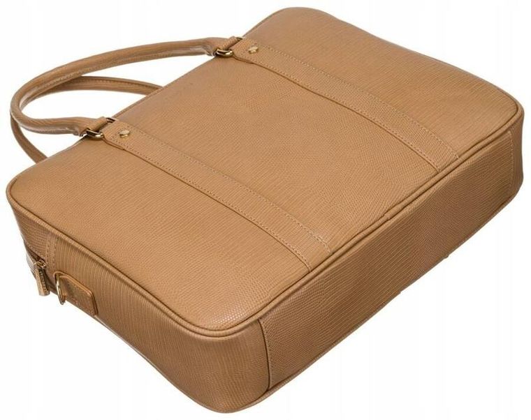 Torebka na laptopa, brązowa, skóra ekologiczna, 13", Peterson