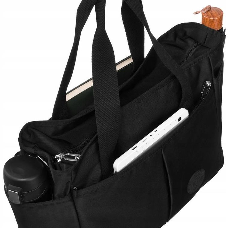 Torebka shopper, czarna, Peterson