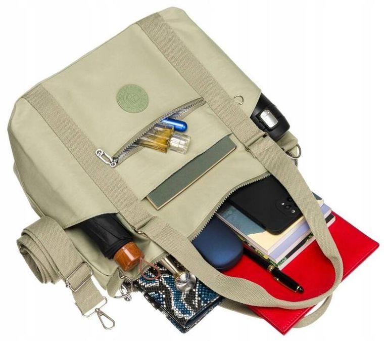 Torebka shopper, jasnozielona, Peterson