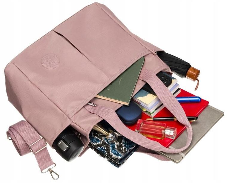 Torebka shopper, różowa, Peterson