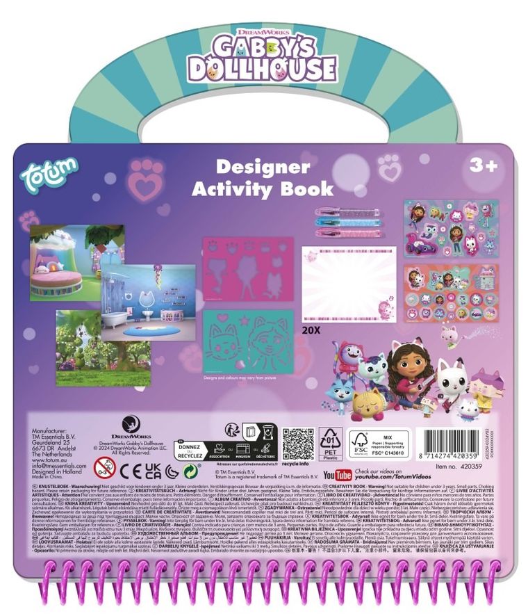 Totum, Koci Domek Gabi, Designer Activity Book, zestaw kreatywny