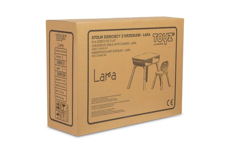 Toyz, Lara, stolik dziecięcy i krzesełko, grey