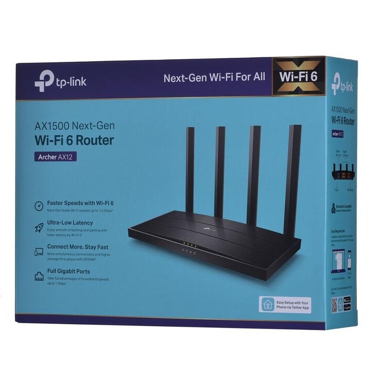 TP-Link, Archer AX12, router, czarny