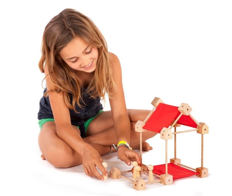 Trigonos, Mini Trigonos S, drewniane klocki konstrukcyjne, 42 elementy