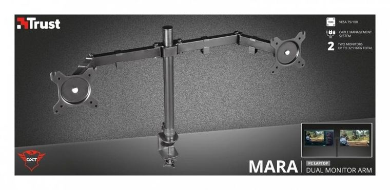Trust, TRUST GXT1120 Mara Dual, uchwyt na 2 monitory