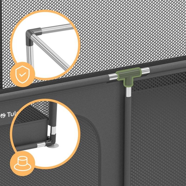 Tulano, Cozy 22, kojec dziecięcy, graphite, 180 cm