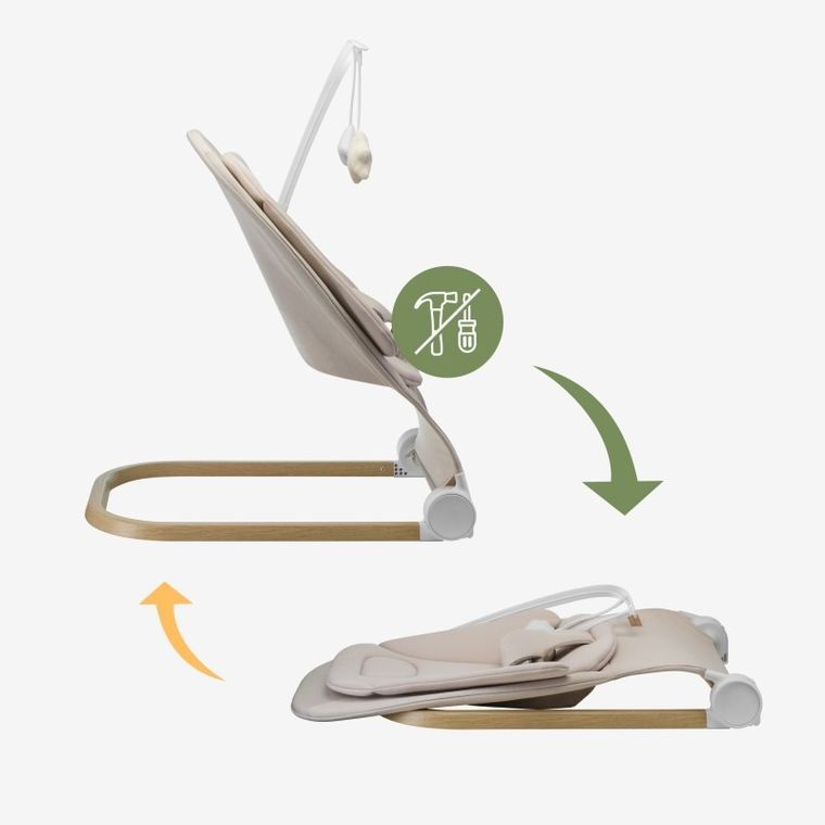 Tulano, Moon 50, leżaczek bujaczek, beżowy