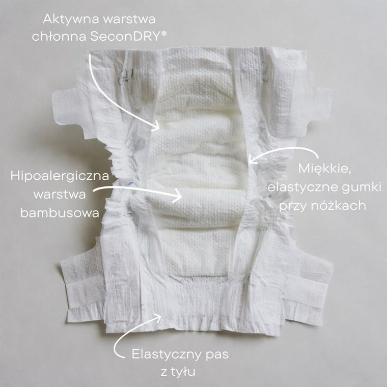 Tuttelu, bambusowe pieluszki jednorazowe, rozmiar 4, 7-11 kg, 24 szt.