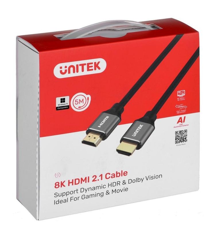 Unitek Kabel Hdmi 2.1, 8k 60hz, 4k 120hz, 5m,c140w