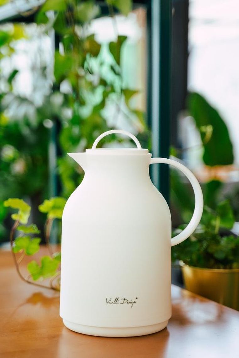 Vialli Design, Amo, termos z wkładem szklanym, biały, 1l