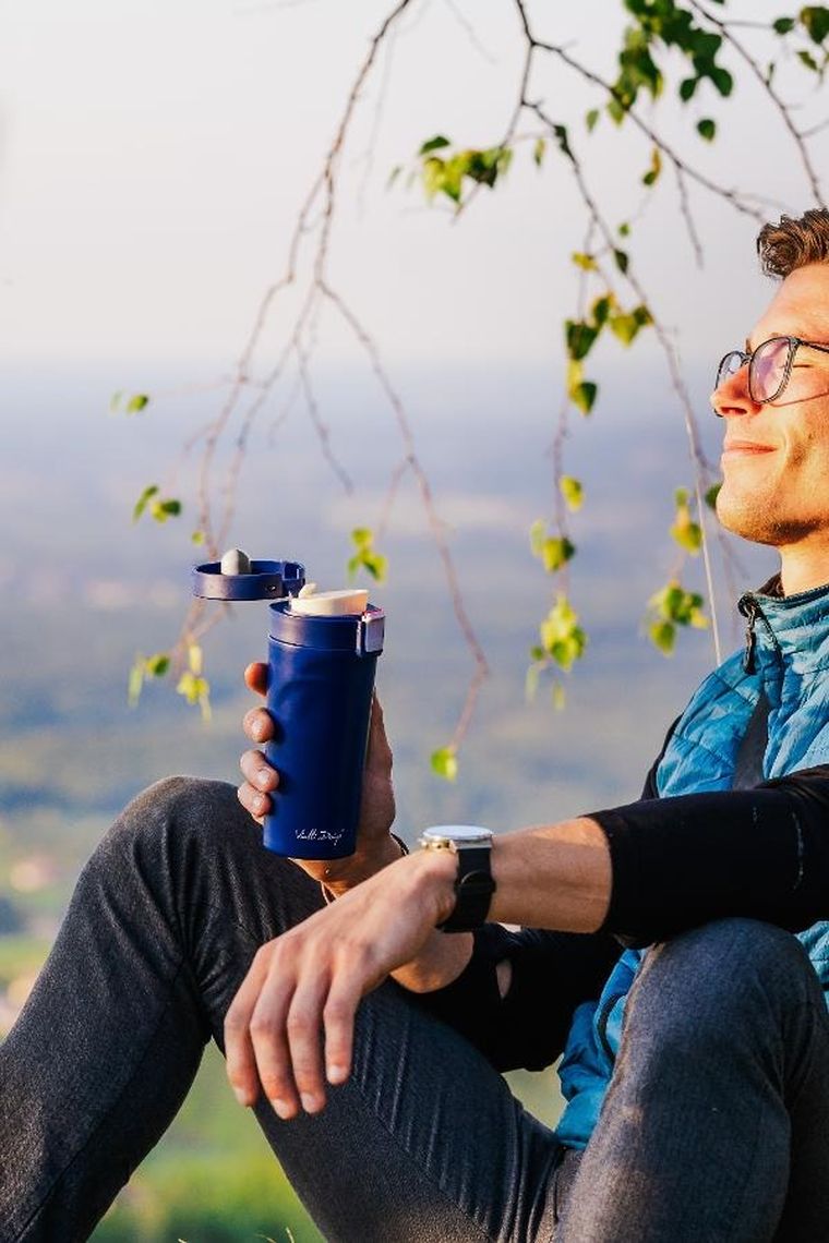 Vialli Design, Fuori, kubek termiczny, granatowy, 400 ml