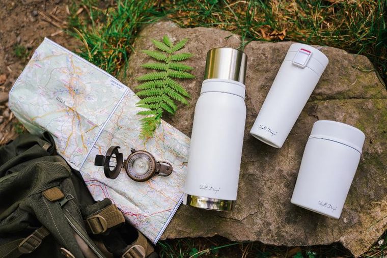 Vialli Design, Fuori, termos turystyczny, biały, 1l