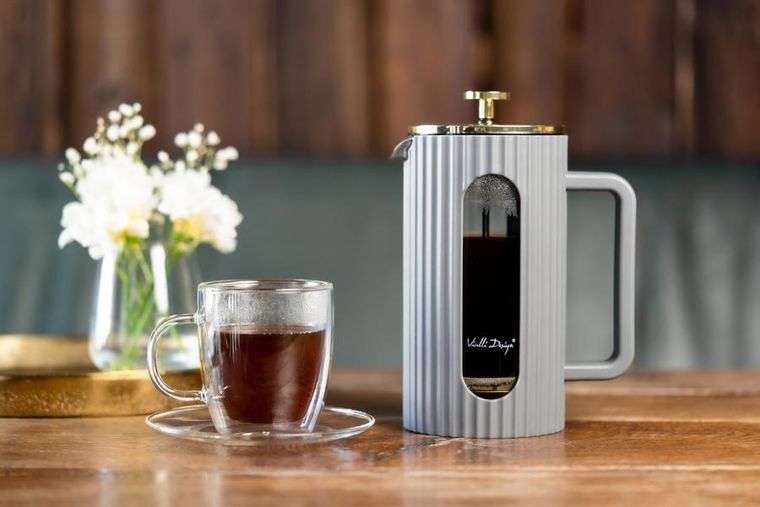 Vialli Design, Livio, zaparzacz do kawy i herbaty, szary, 1000 ml