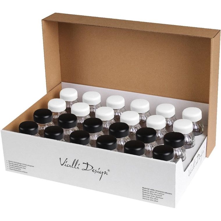 Vialli Design, słoiczki na przyprawy, Vilagio, 12 białe + 12 czarne