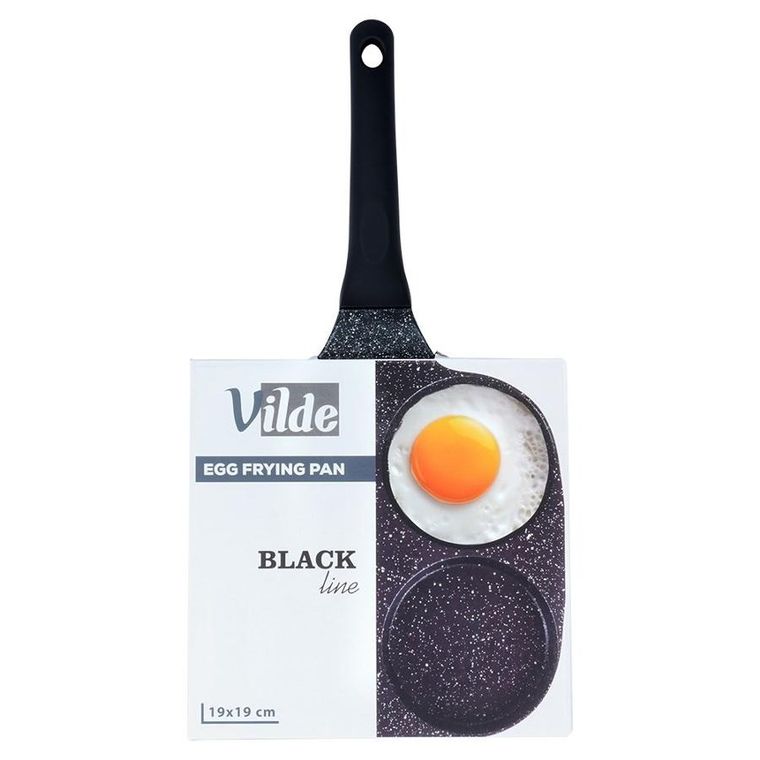 Vilde, Black Line, patelnia do jajek granitowa, 4 otwory, 19 cm