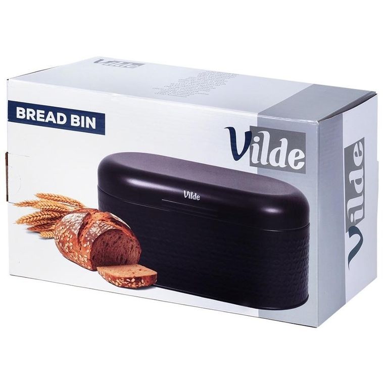 Vilde, chlebak stalowy, czarny, 34-20-15 cm