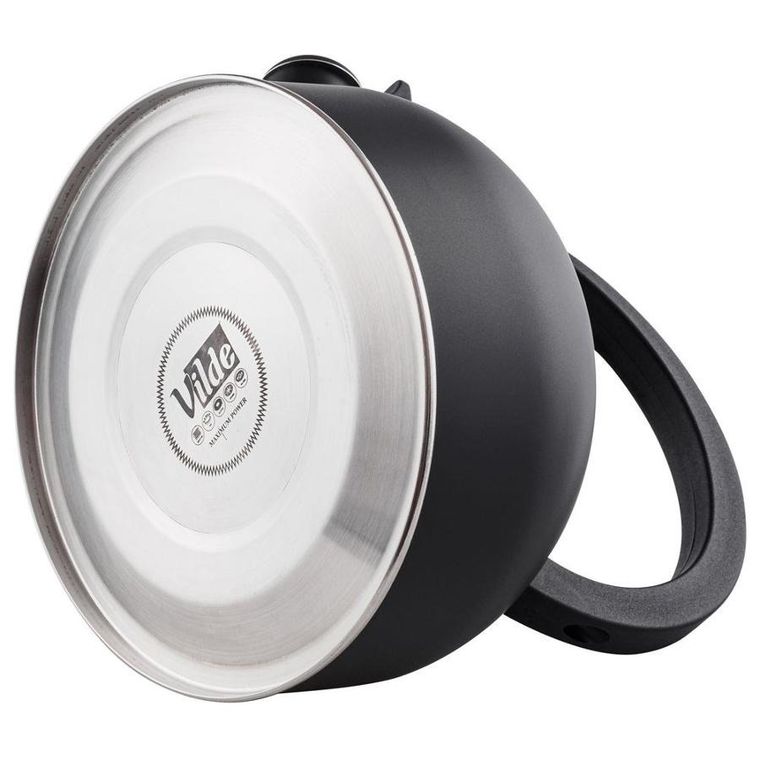 Vilde, czajnik z gwizdkiem, stalowy czarny, 2 l