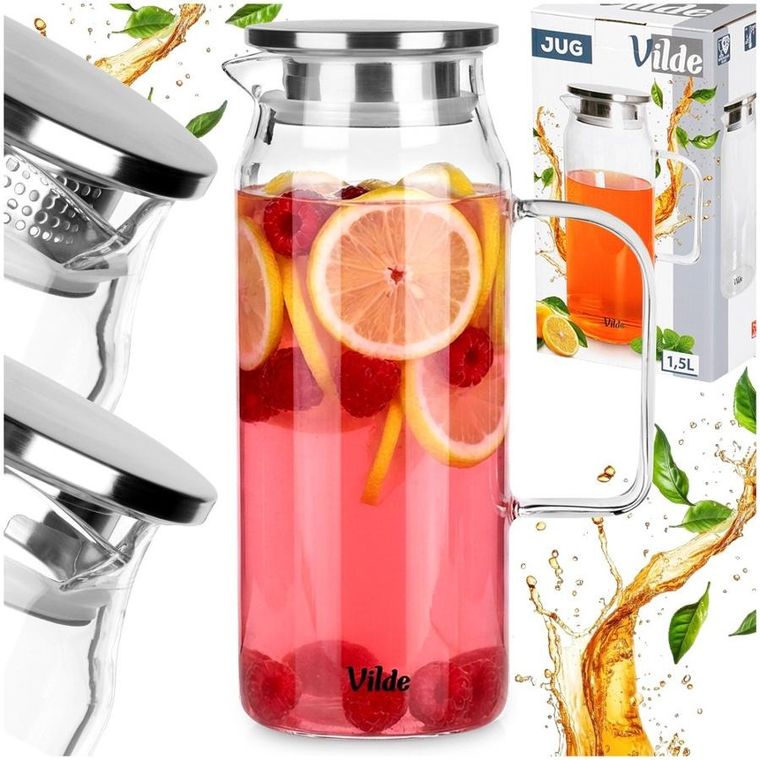 Vilde, dzbanek z pokrywką, szklany, 1,5l