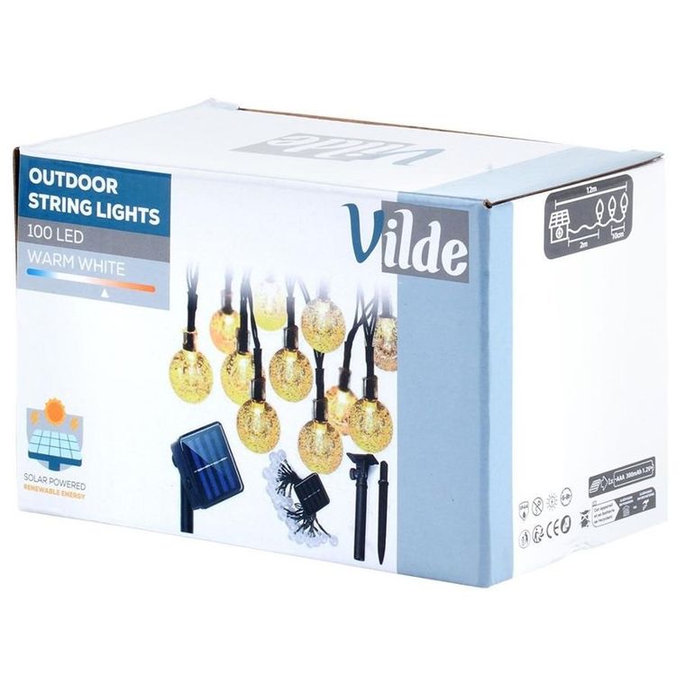 Vilde, girlanda ogrodowa solarna LED, 10m, 100 szt.