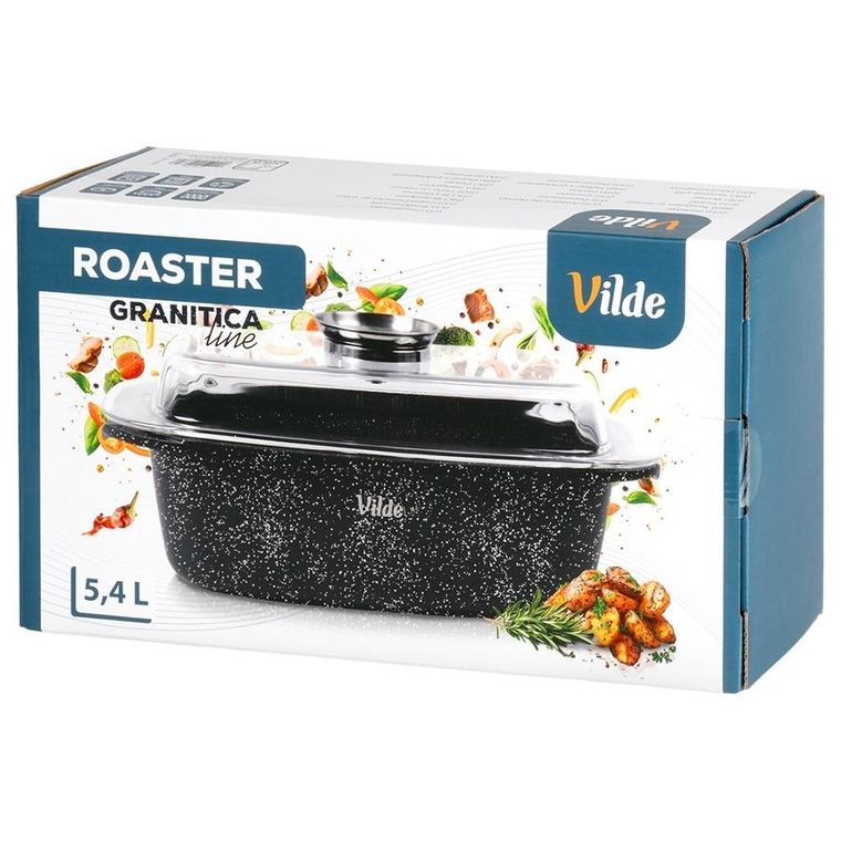 Vilde, Granitica, brytfanna granitowa z pokrywką, 5,4l, 39-22-17,5 cm