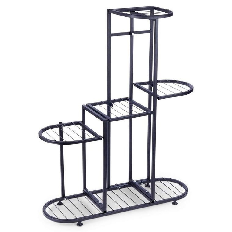 Vilde, kwietnik metalowy 5-poziomowy, czarny, 84,5 cm