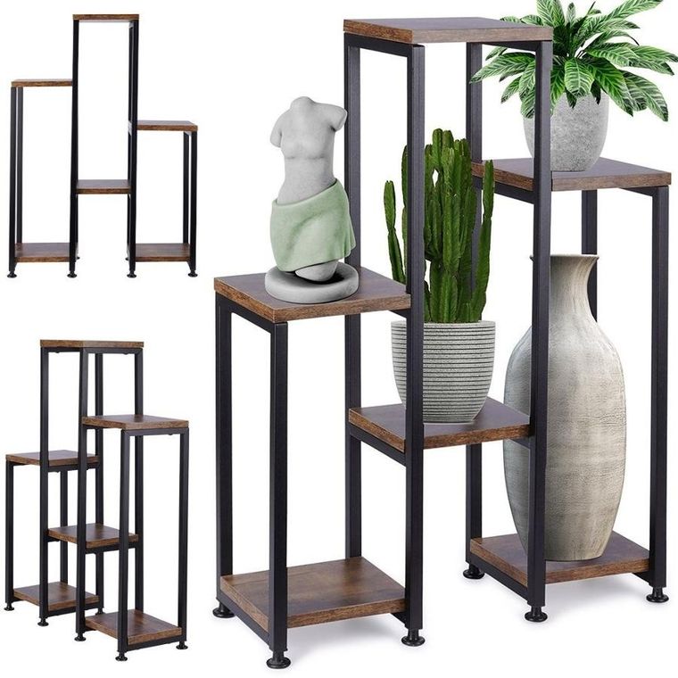 Vilde, kwietnik metalowy 6-poziomowy, 70 cm