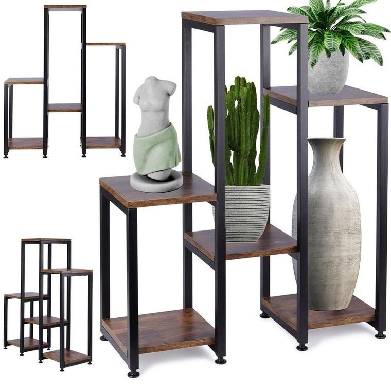 Vilde, kwietnik metalowy 6-poziomowy, 80 cm