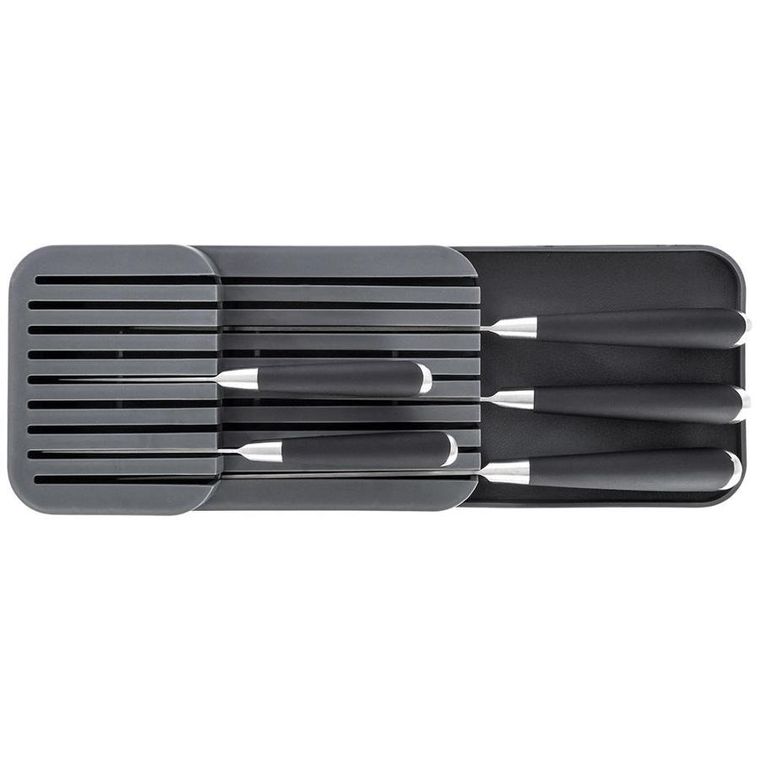 Vilde, organizer do szuflady na noże kuchenne, szary, 39-14.5-7.5 cm