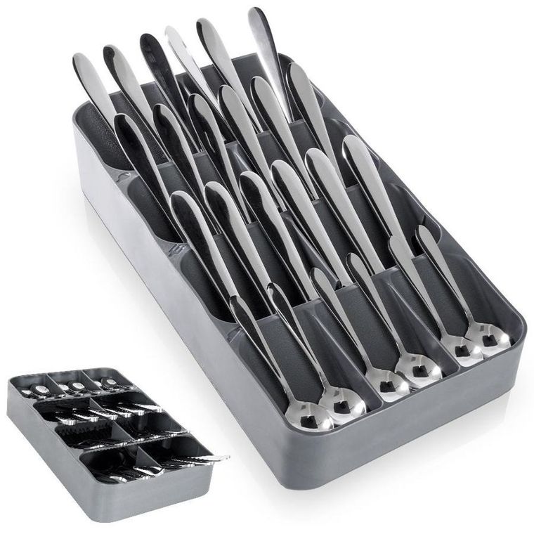 Vilde, organizer do szuflady na sztućce, szary, 39-17-5.5 cm