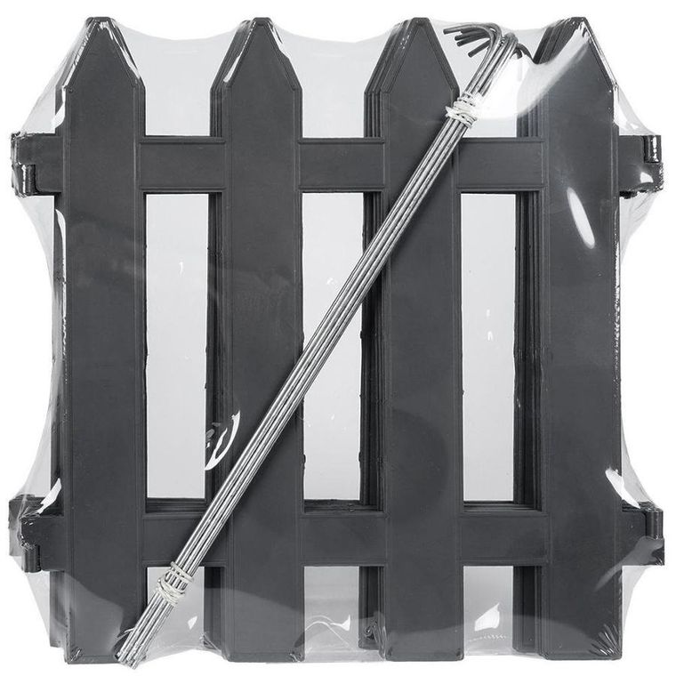 Vilde, płotek ogrodowy, grafitowy, 30-30 cm, 10 szt.