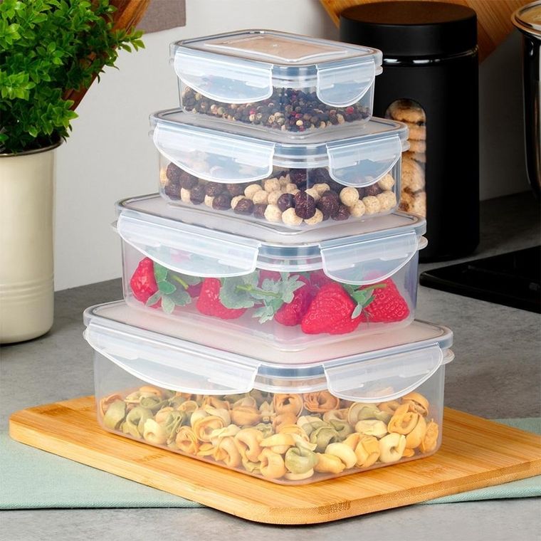 Vilde, pojemniki na żywność z pokrywką i uszczelką, 4 szt.