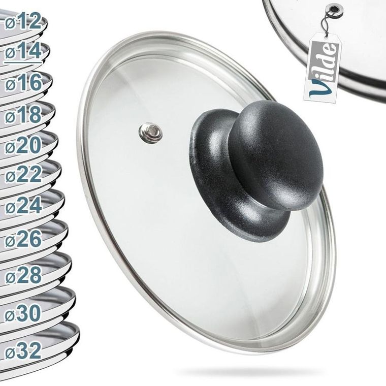 Vilde, pokrywka szklana, 14 cm