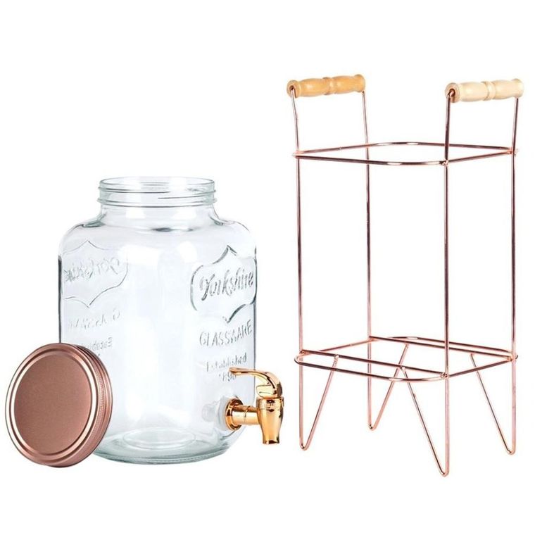 Vilde, słój szklany do napojów z kranikiem i stojakiem, 4,2l