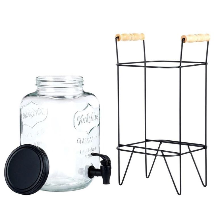 Vilde, słój szklany do napojów z kranikiem i stojakiem, 4,2l