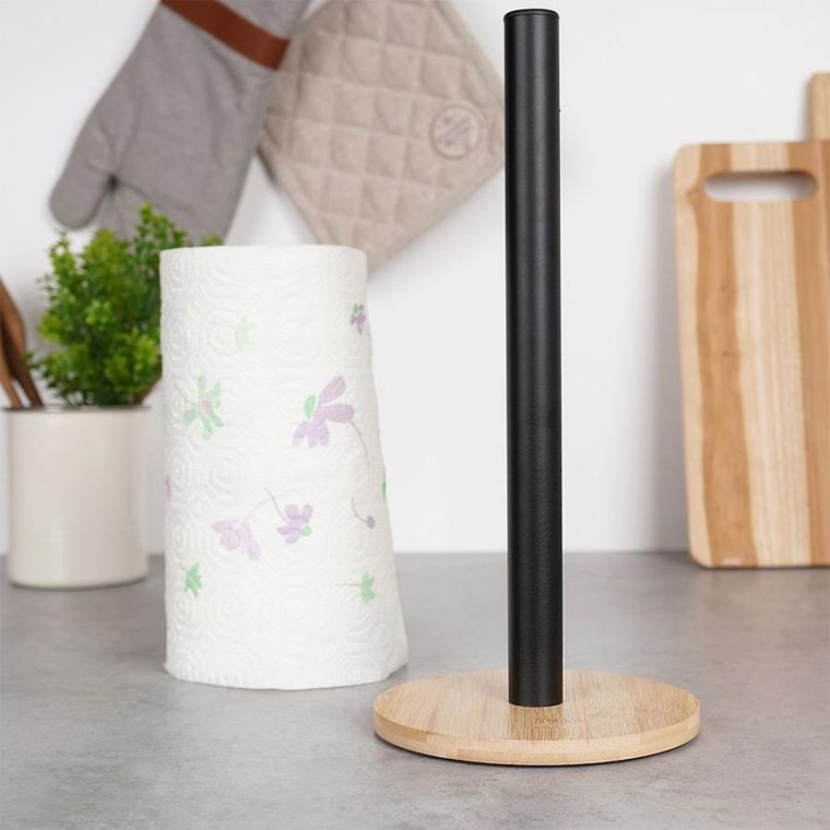 Vilde, stojak na ręcznik papierowy metalowy czarny, 32.5 cm