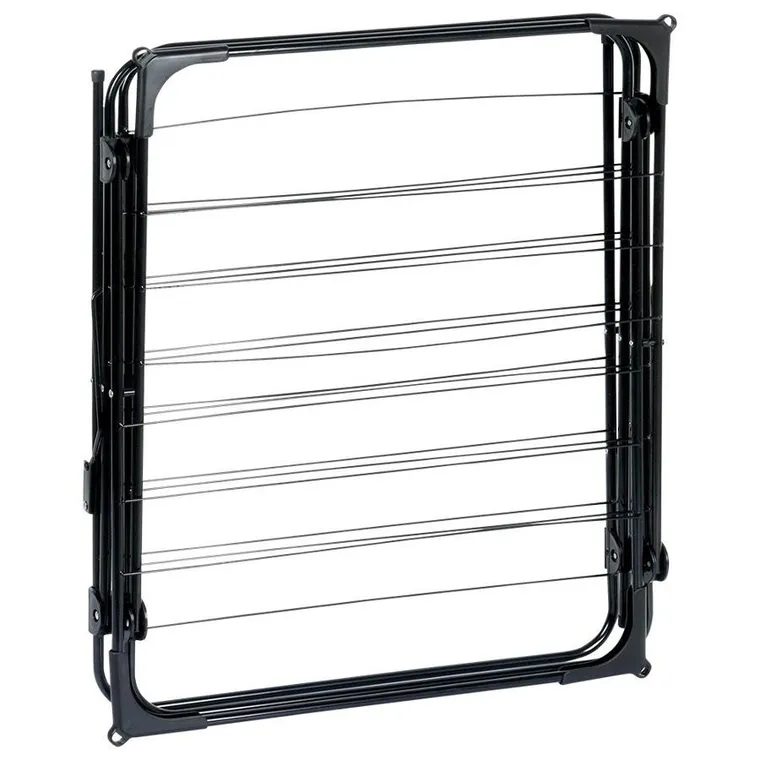 Vilde, suszarka na pranie metalowa, czarna pionowa, 61-58-136 cm