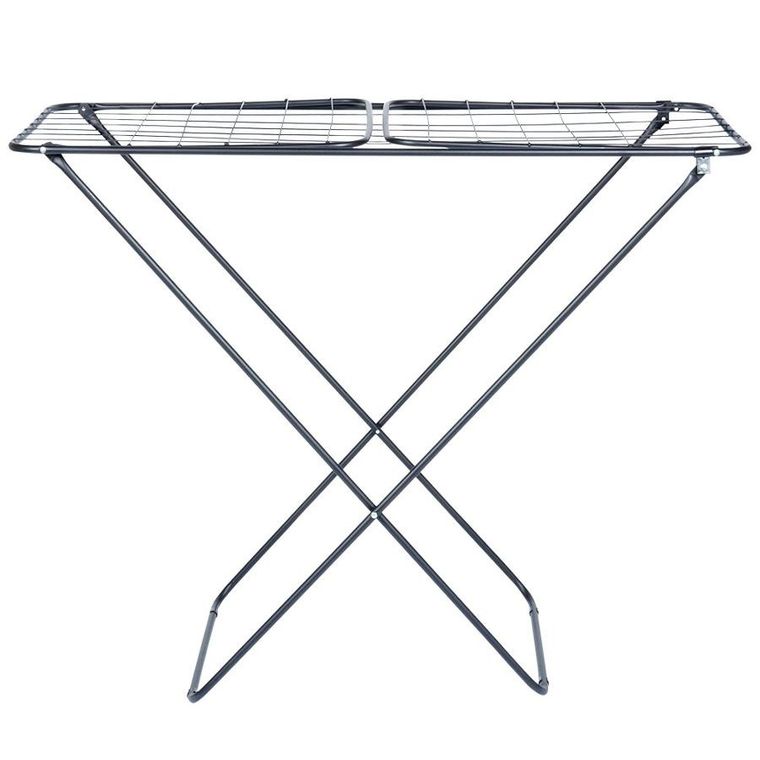 Vilde, suszarka na pranie, metalowa i rozkładana, czarna, 181 cm