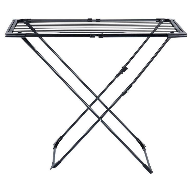 Vilde, suszarka na pranie, metalowa i rozsuwana, czarna, rozmiar XXL, 108-182 cm