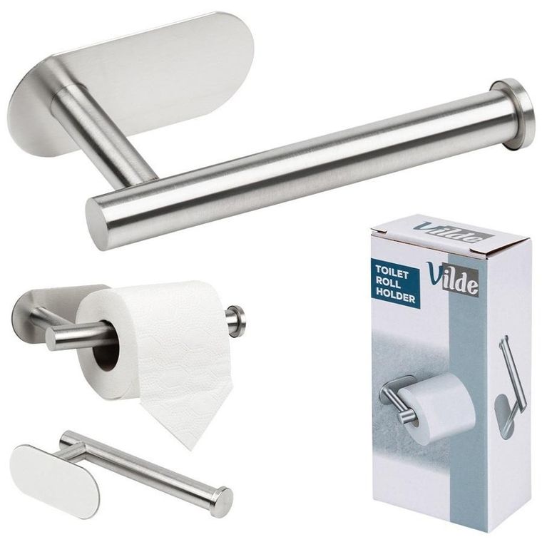 Vilde, uchwyt na papier toaletowy, stalowy, srebrny