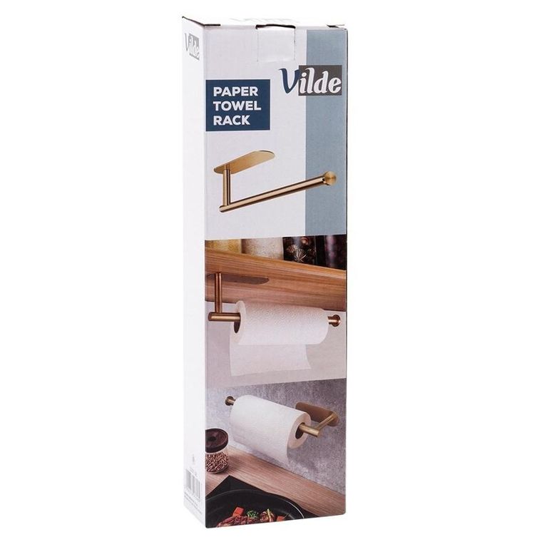 Vilde, wieszak na ręcznik papierowy, stalowy, złoty