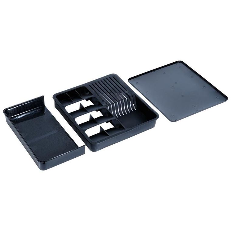 Vilde, wkład na sztućce do szuflady, rozsuwany, czarny 40-31 cm