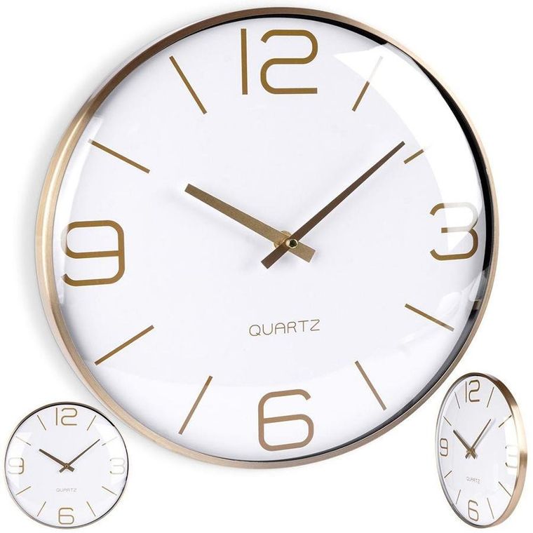 Vilde, zegar ścienny, złoty biały, 30 cm