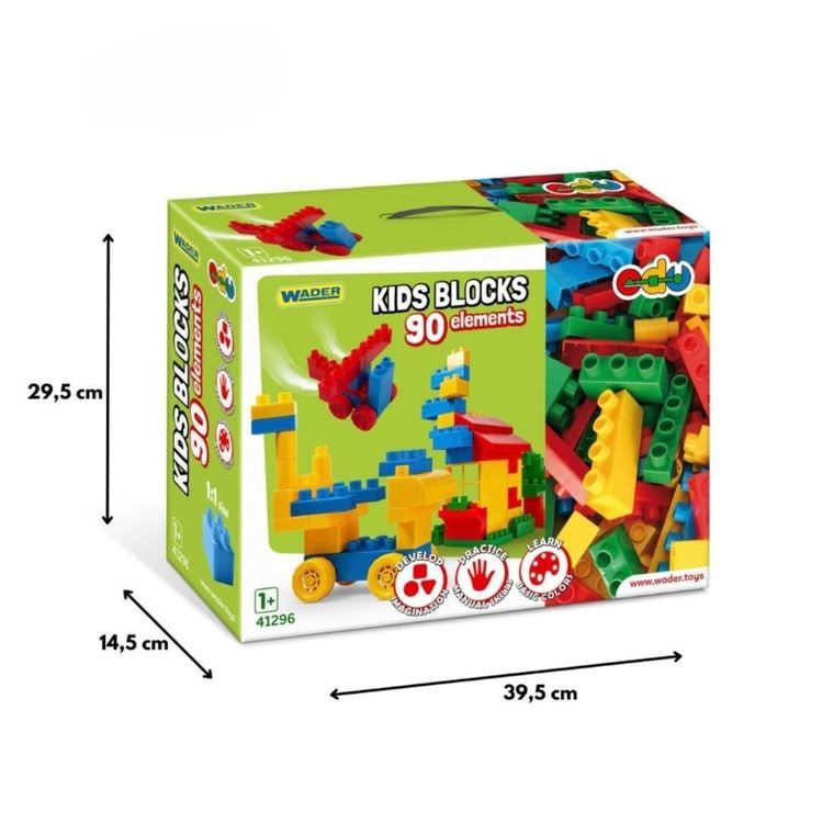 Wader, Kids Blocks, klocki konstrukcyjne, 90 elementów