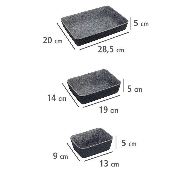 Wenko, organizery filcowe do szuflad, 7 szt.