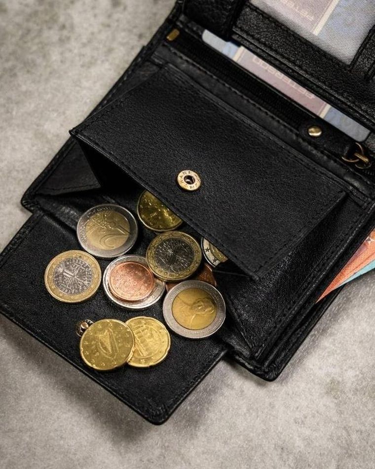 Zestaw: Portfel, Brelok, czarny, skórzany, RFID, Peterson