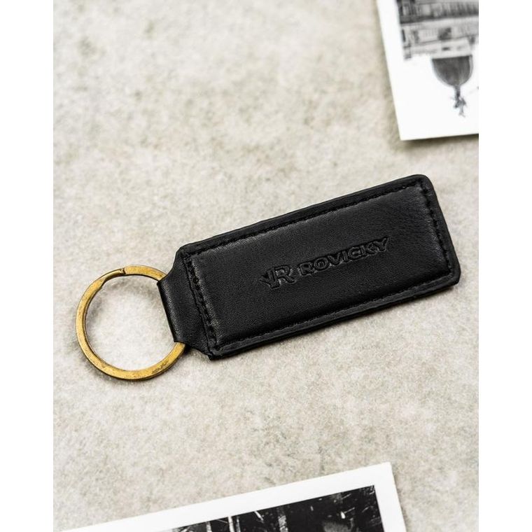 Zestaw prezentowy: Portfel, Brelok, czarny, skóra ekologiczna, Rovicky